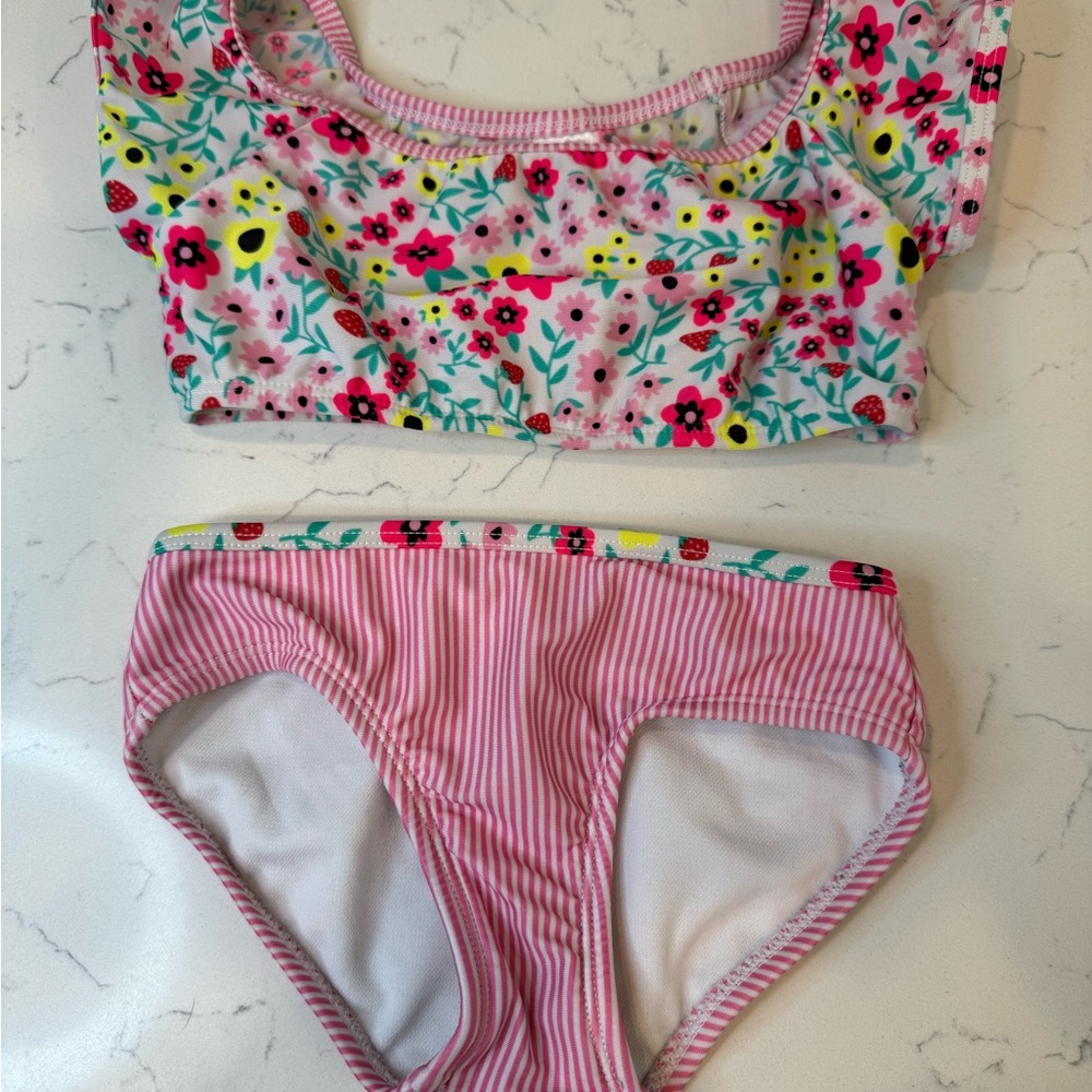 Cat & Jack Floral and Striped Kids Bikini